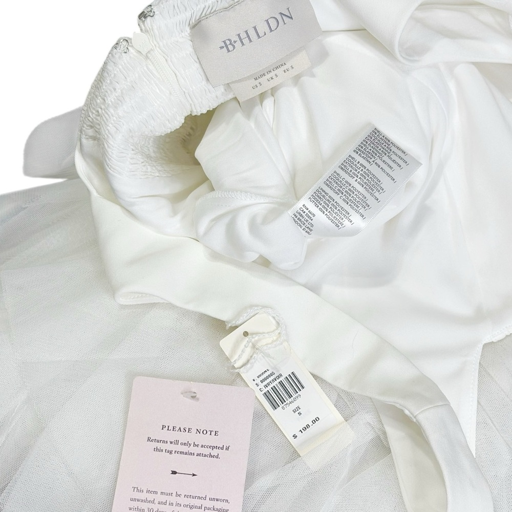 BHLDN Jada Tiered Tulle Midi Dress, White, Small - Picture 14 of 14